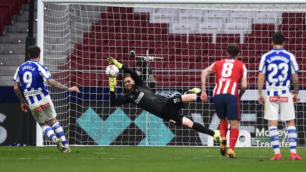 San Jan Oblak para il rigore di Joselu